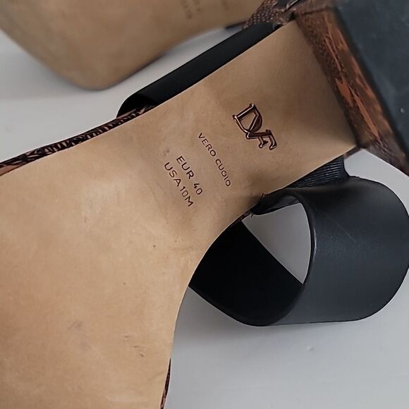 Diane Von Furstenberg 2 Strap Heeled Leather Sandals - Picture 7 of 11